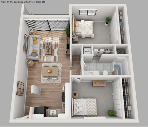 a 3 bedroom floor plan of a 2100 sq ft apartment